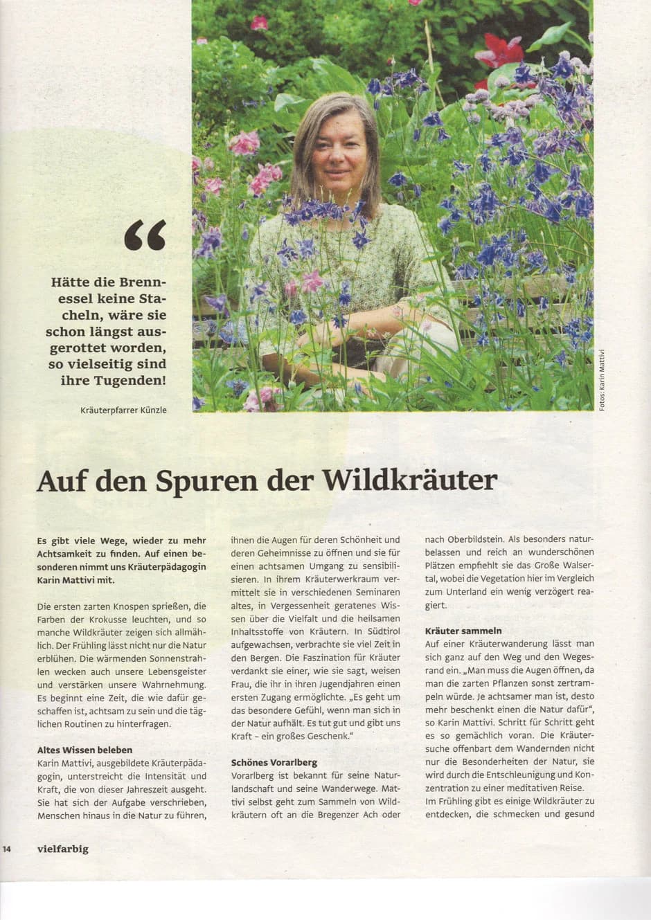 Auf den Spuren der Wildkräuter - Beitrag im Magazin vielfarbig Galeriebild 1